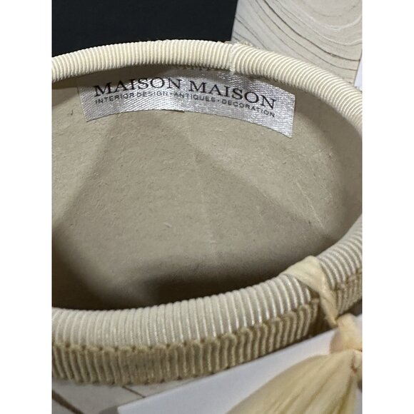 Serena & Lily x Maison Maison Poldina Marbleized Small Shade-Ivory Beige/Gold - Picture 6 of 9